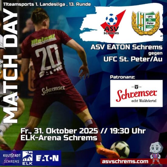 Heute trifft unsere #km1 in der 13. Runde der 1. Landesliga auf St.Peter/Au