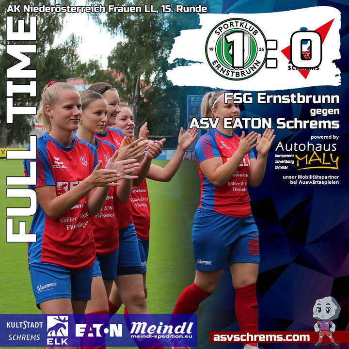 Unsere Damen unterliegen #auswärts gegen FSG Ernstbrunn mit 1:0.