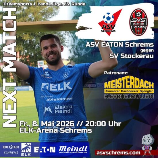 Unsere #km1 empfängt am Freitag SV Sparkasse Stockerau in der ELK-Arena. ⚽️