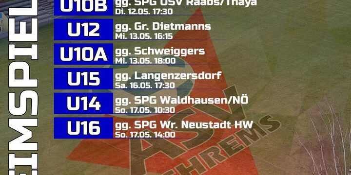 Die Heimspiel-Termine unseres #nachwuchs für diese Woche ⚽️