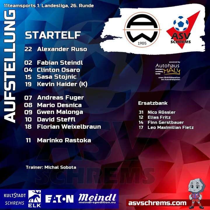 Unsere #Startelf gegen die Admira 💪