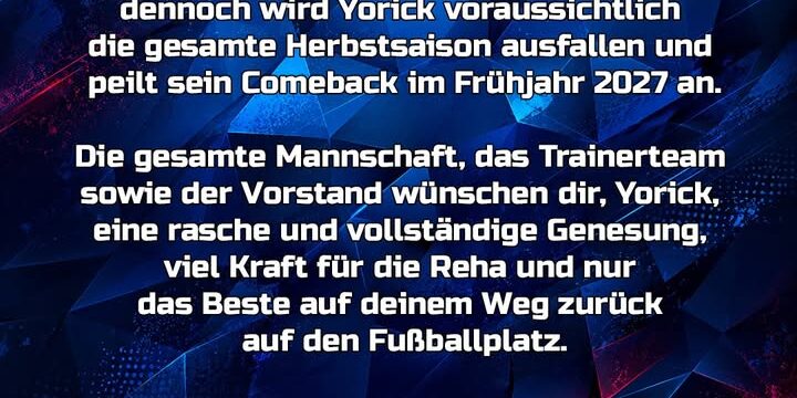 Unser KM-Spieler Yorick Groll hat sich