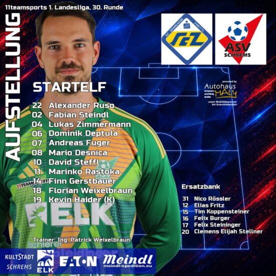 Unsere Aufstellung gegen Zwettl 💪
