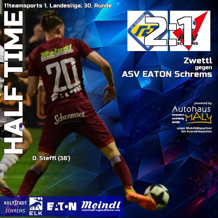 Die erste Hälfte endet mit 2:1