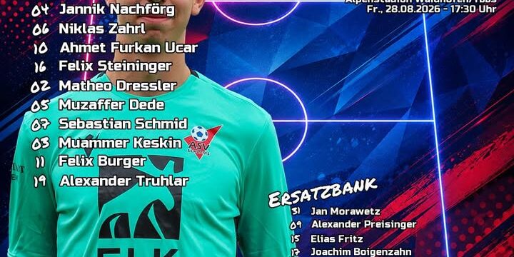 Unsere Reserve geht mit folgender Aufstellung an den Start 💪
