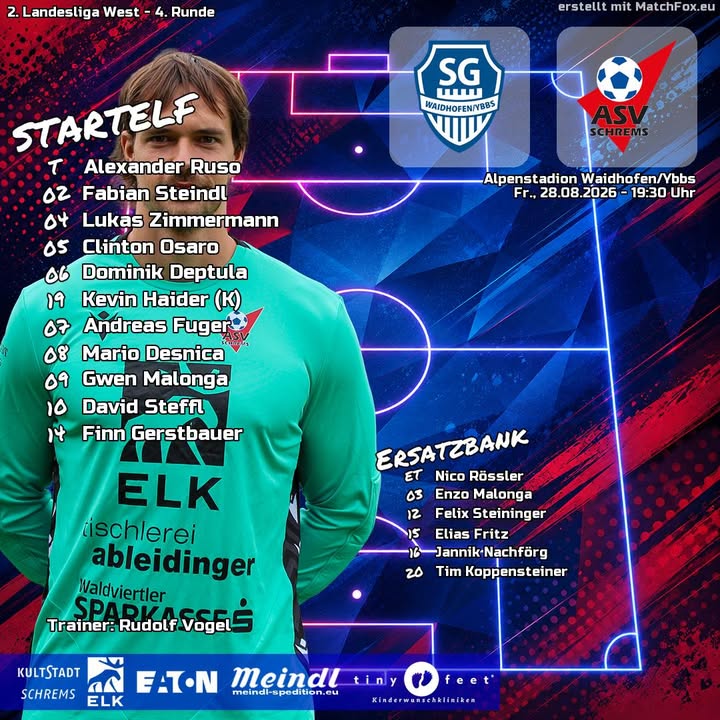 Mit dieser Aufstellung geht unsere #km1 aufs Spielfeld 💪