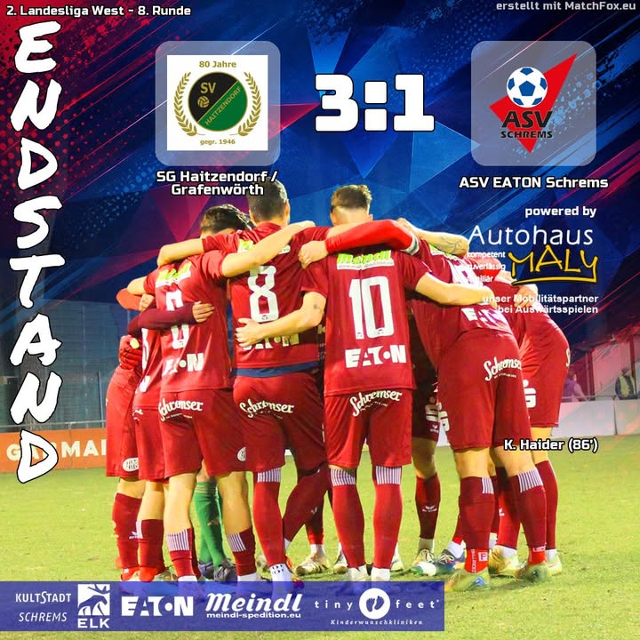 Unsere Burschen der #km verlieren 3:1 in Haitzendorf