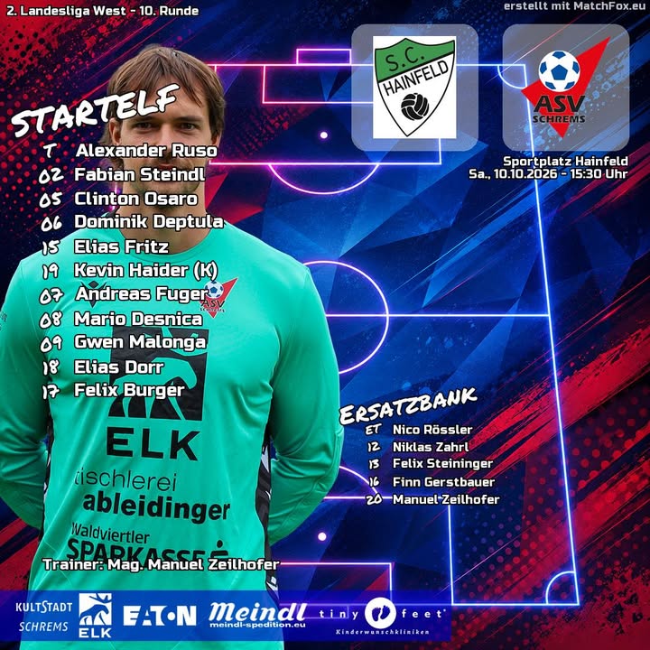 So startet unsere #km in die Partie gegen Hainfeld