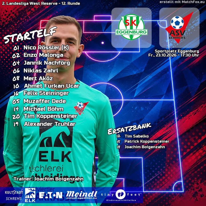 Unsere Starter in der U23 gegen Eggenburg